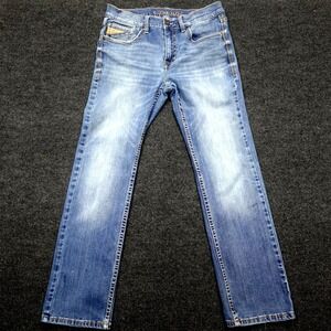 Cody James Jeans Straight Leg Western Men 33x32 Blue **SEE PHOTOS MINOR STAINS**